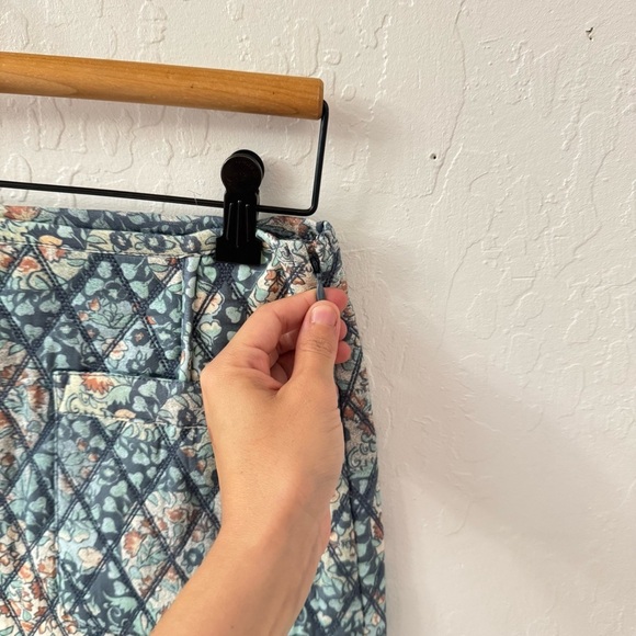 Free People Blue Darla Quilted Zip Up Mini Skirt Pockets Size 4 - Picture 6 of 8